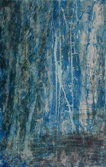 Bäume in Blau - Gemälde - AhRTISTS - Trees Jong